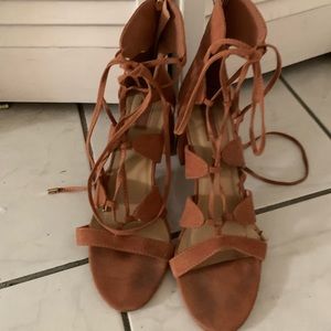 Forever 21 Brown Strappy Suede Sandals Size 8